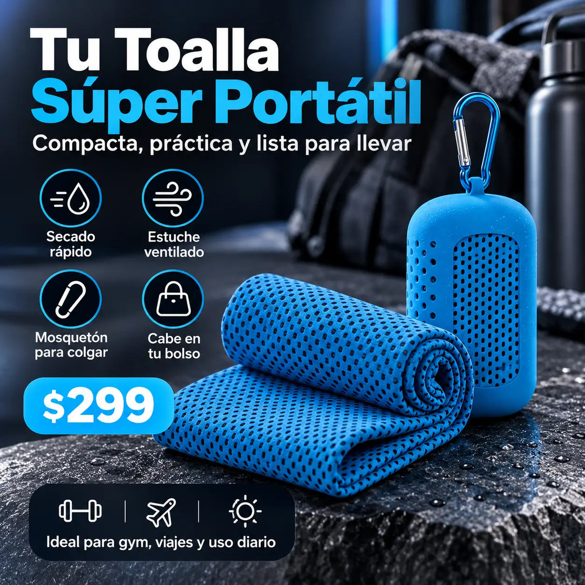 Toalla Super Compacta con Estuche