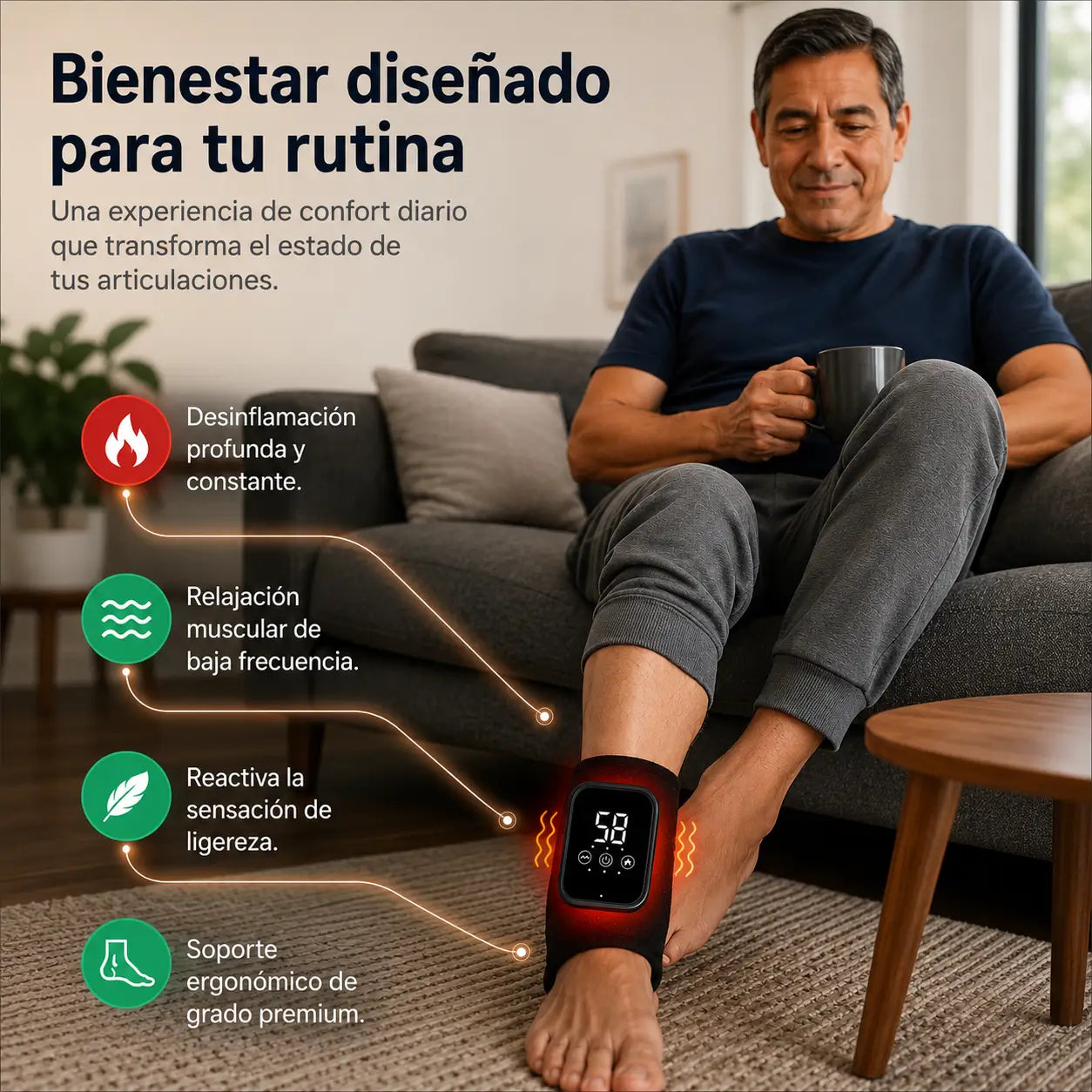 Tobillera Masajeadora con Calefaccion